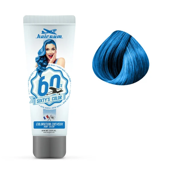 Crème Colorante Sixty's Flash Blue Hairgum 60ml 1 Crème Colorante Sixty's Flash Blue Hairgum 60ml